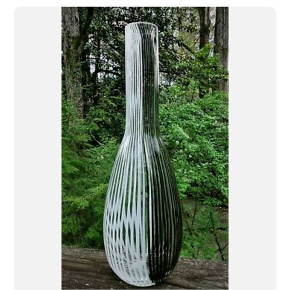 Dino Chunky1950 s Martins Made in Italy Black White Cane‎ Vase